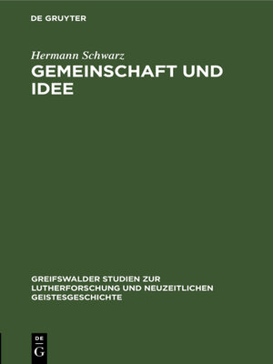 cover image of Gemeinschaft und Idee